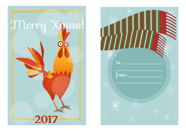 圣诞贺卡圣诞老人鹿圣诞快乐图片下载