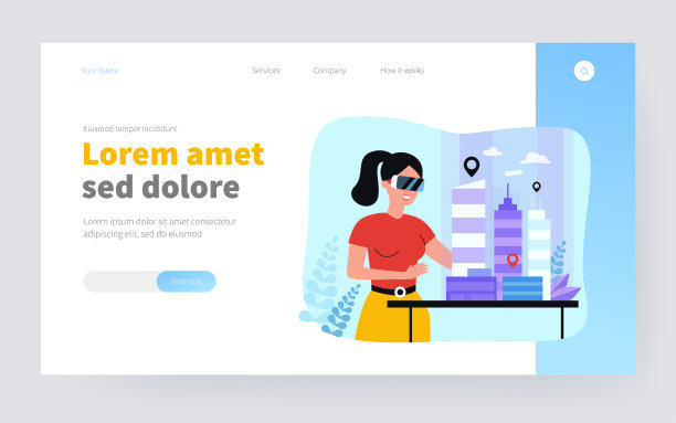 女建筑师工程师建造三维城市模型图片下载