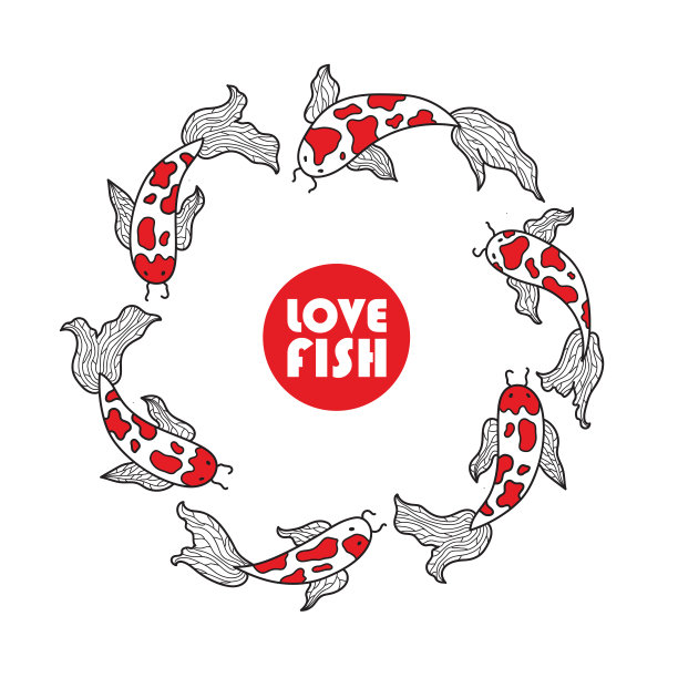 传统日本锦鲤卡片。图片下载