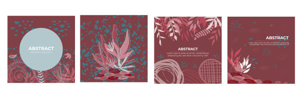 有机平面花卉模板社交媒体或图片下载