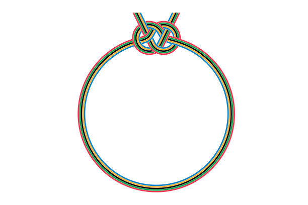 五彩缤纷的日本传统丝带结图形图片下载