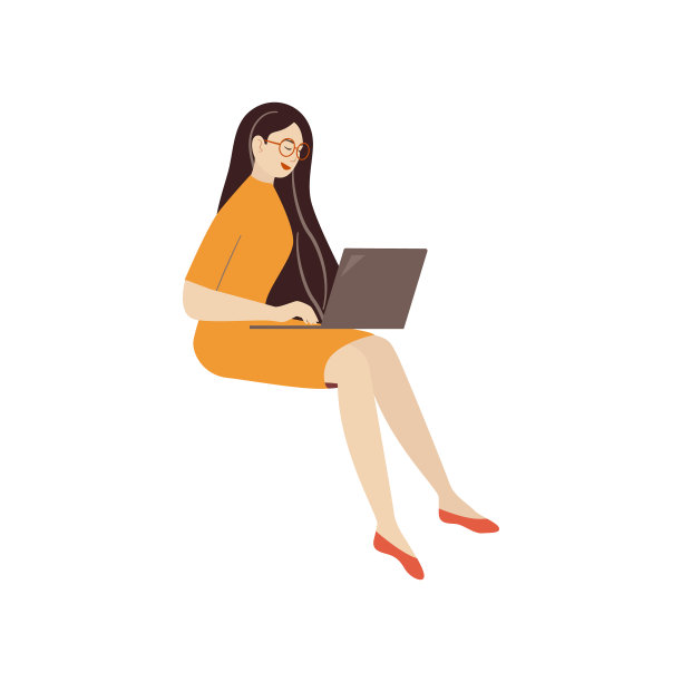 微笑的女孩坐着和客户聊天图片下载