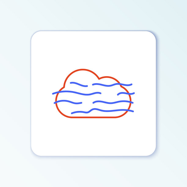 线雾和云图标隔离在白色上图片下载