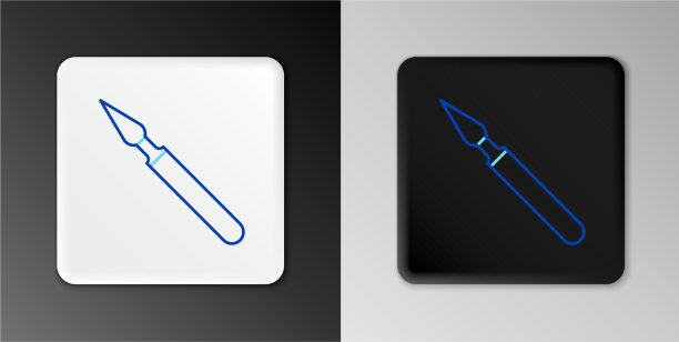 线医疗外科手术刀工具图标隔离上图片下载