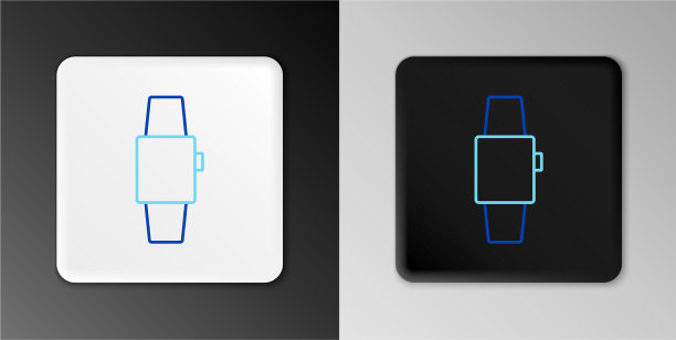 Line智能手表图标隔离在灰色背景图片下载