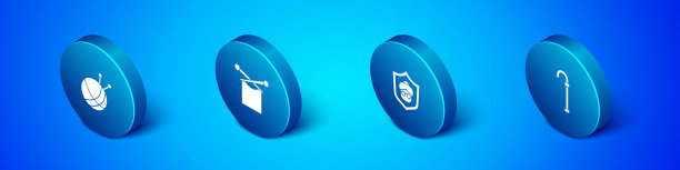 集等距纱线球针织针，祖母，拐杖和针织图标。向量图片下载