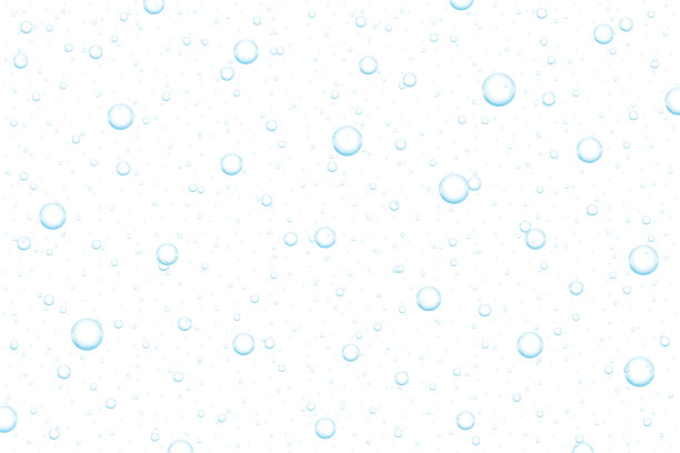 现实的水滴凝聚在白色的背景。雨滴滴在透明的表面。纯气泡孤立矢量插图图片下载