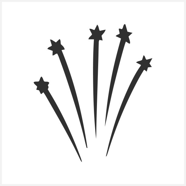 涂鸦破裂图标。用星星庆祝敬礼。素描矢量图例。每股收益10图片下载