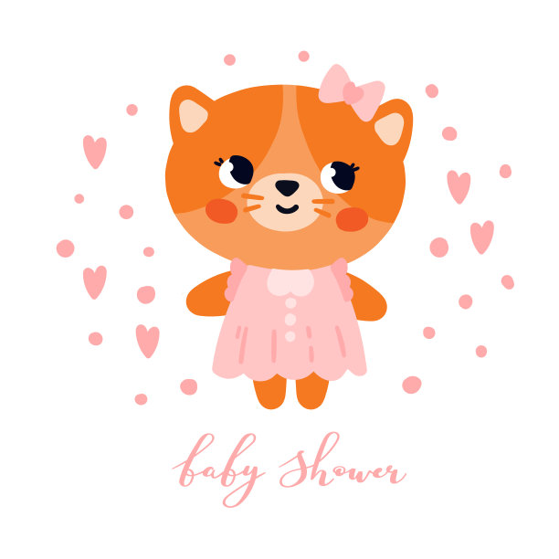 可爱的小猫女孩穿着裙子图片下载