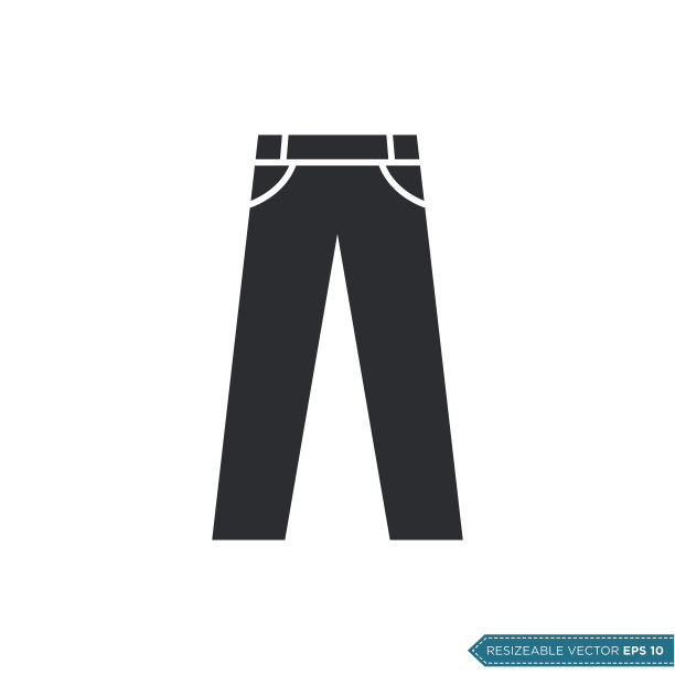 长裤牛仔裤图标矢量模板平面设计图片下载