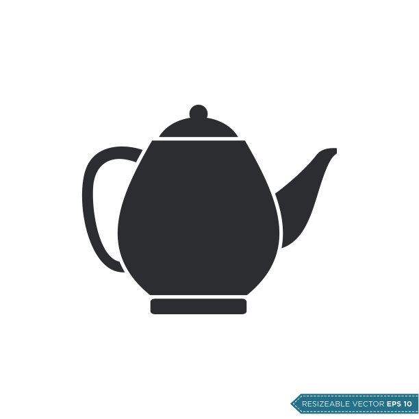 茶壶图标矢量模板插图设计图片下载