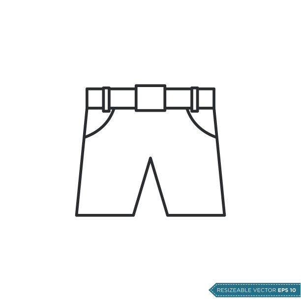 短裤图标矢量模板平面设计插图设计图片下载