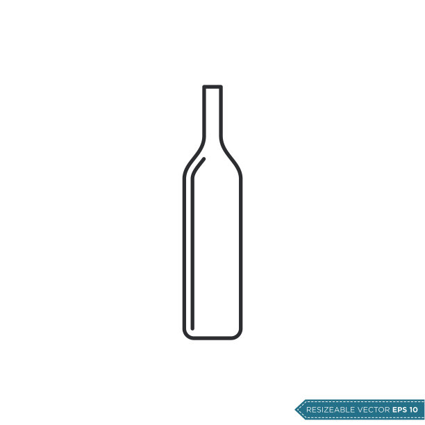 啤酒或酒瓶图标矢量模板插图设计图片下载