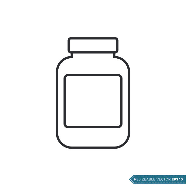 药丸瓶图标矢量模板eps 10图片下载