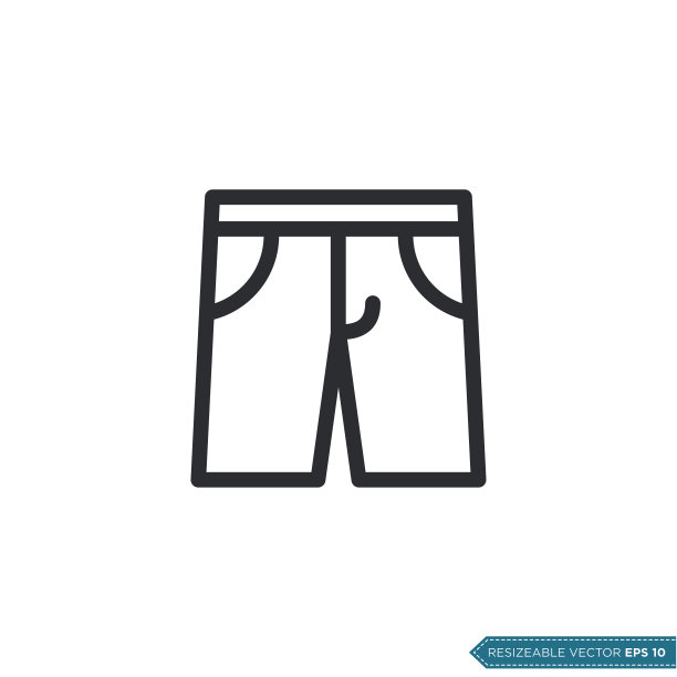 短裤图标矢量模板平面设计插图设计图片下载