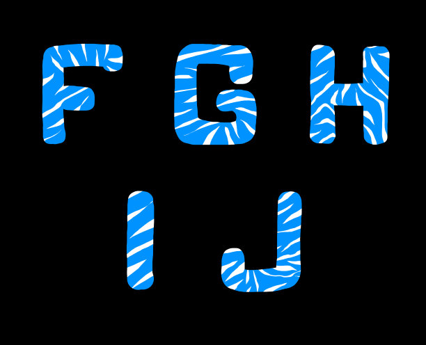 原蓝色字母与白色条纹在黑色背景图片下载