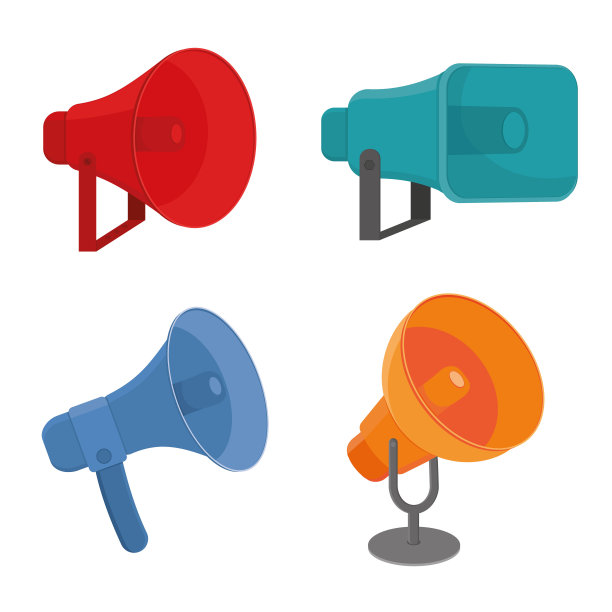 扬声器独立矢量彩色插图卡通风格图片下载