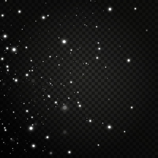 圣诞喜庆的背景是淡淡的五彩纸屑和闪闪发光的小金灯，在透明的黑色背景上。闪闪发光的黄金质地。圣诞效果为豪华贺卡贺卡丰富图片下载