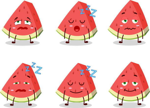 卡通人物砍西瓜用图片下载