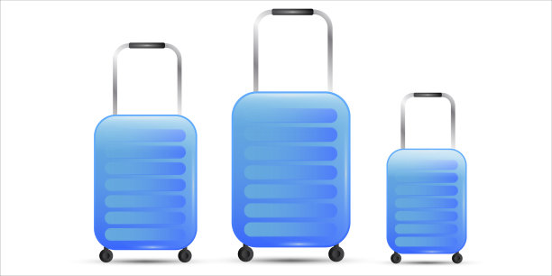蓝色手提箱。卡通。多色的手提箱。旅游的象征。经营理念。矢量插图。股票的形象。每股收益10。图片下载