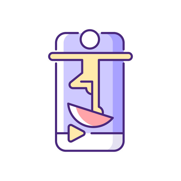 在线健身平衡训练RGB颜色图标图片下载