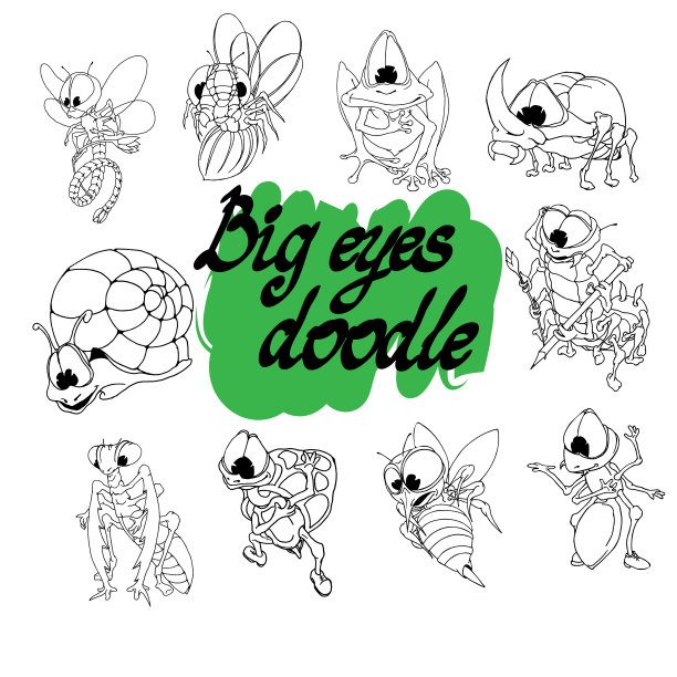 昆虫和有大眼睛的动物图片下载