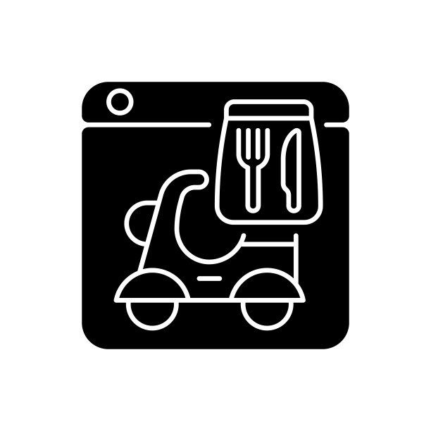 送餐服务黑色字形图标图片下载