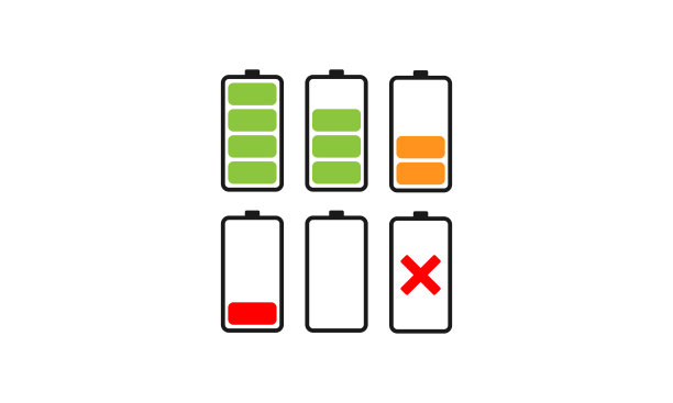 能量电池图标，电池充电水平图标矢量图片下载