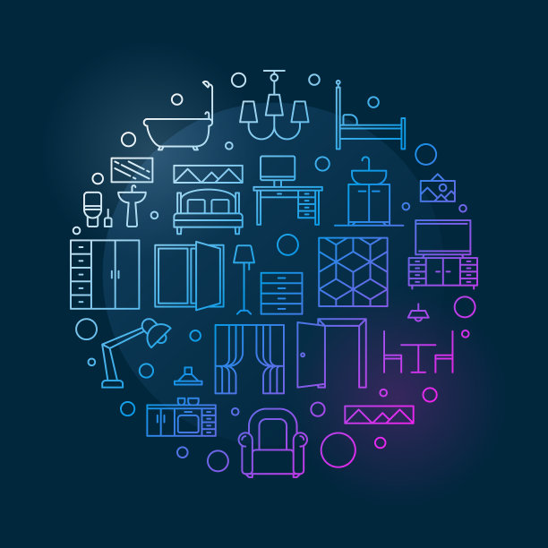 家具及室内设计彩线图片下载