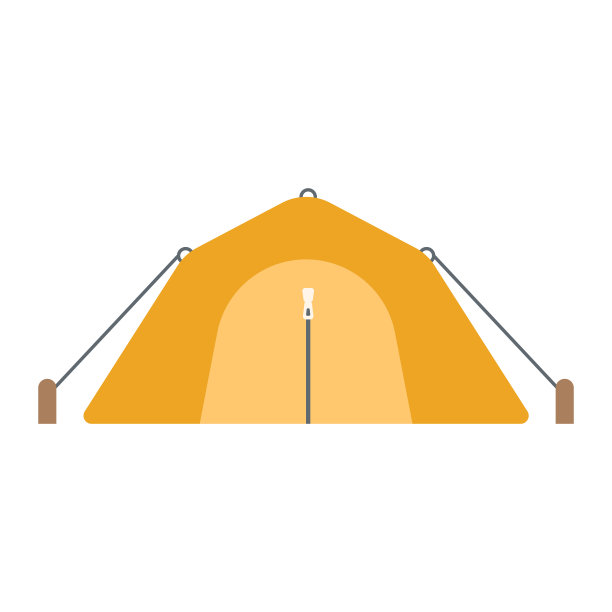 露营和徒步旅行帐篷flat图片下载