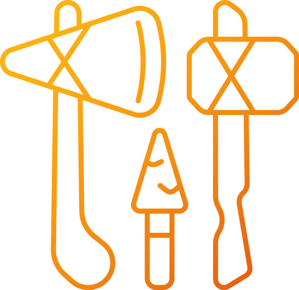 石器时代武器渐变线性图标图片下载