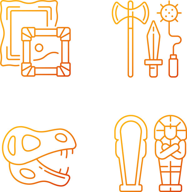 考古挖掘梯度线性图标图片下载