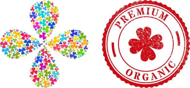 优质有机危难邮票和三叶草图片下载