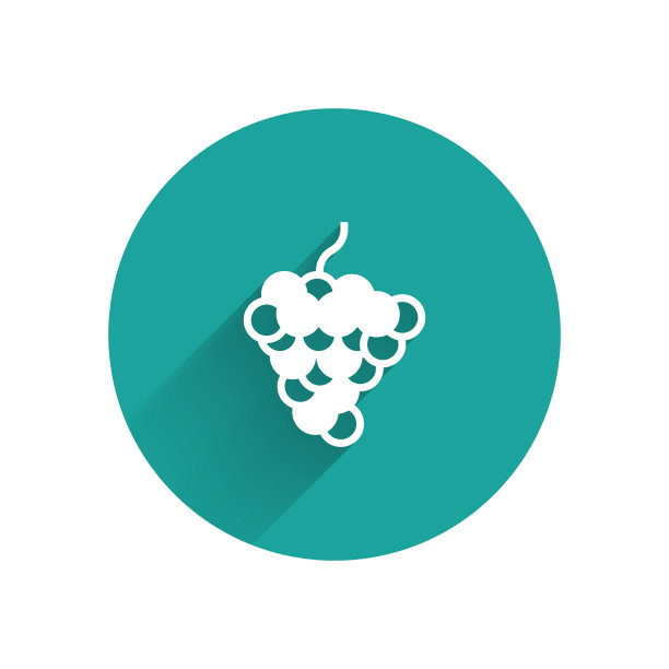 白葡萄水果图标孤立与长影子图片下载