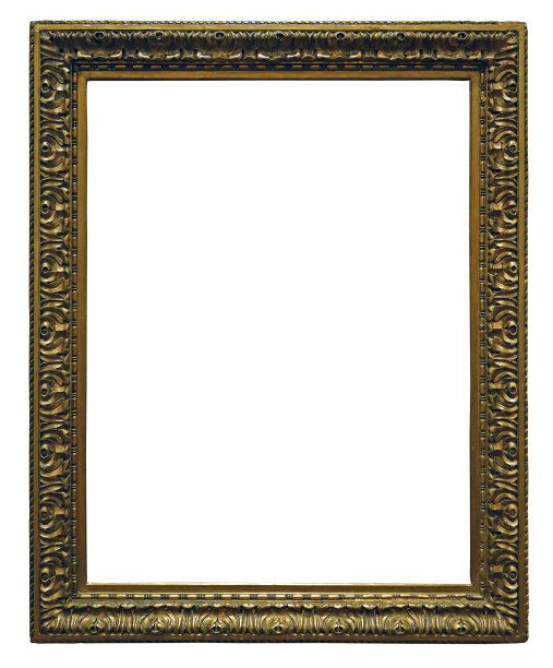 旧的金色相框，有复印空间。图片下载
