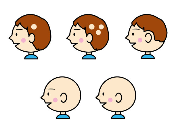 一个可爱的侧面插图显示了脱发的类型图片下载