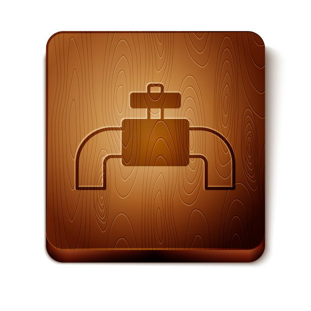 棕色工业金属管道和阀门图标图片下载