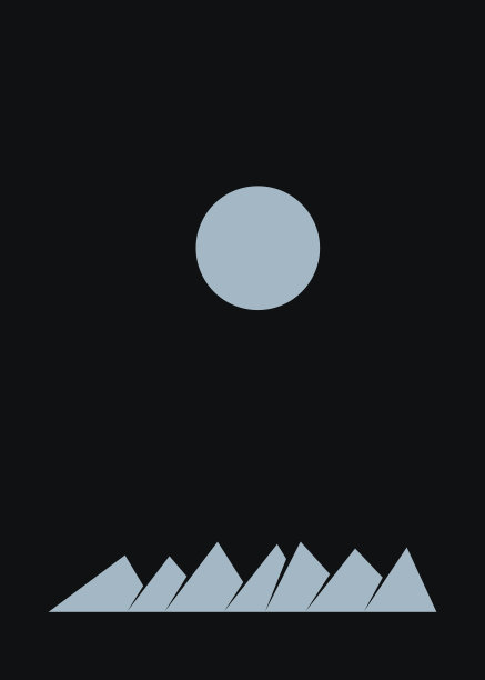 几何山脉剪影生成艺术海报插图图片下载