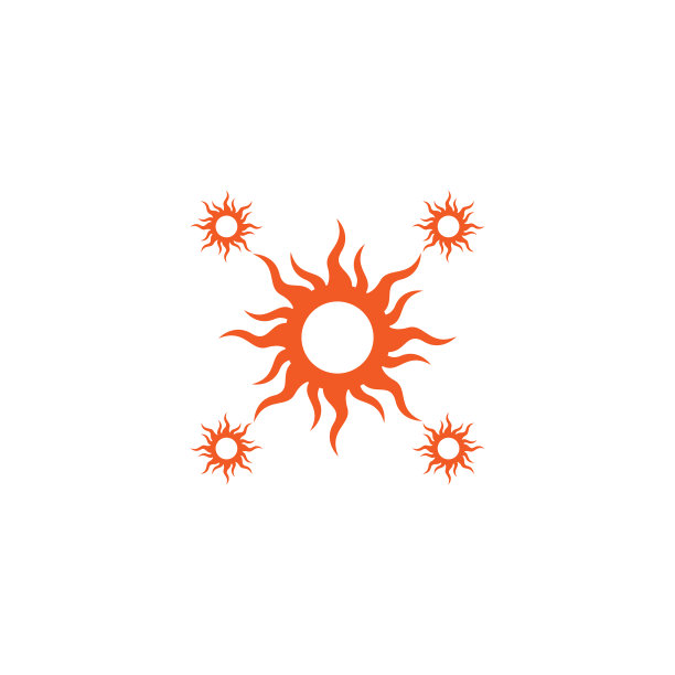 太阳标志图标平面设计模板图片下载