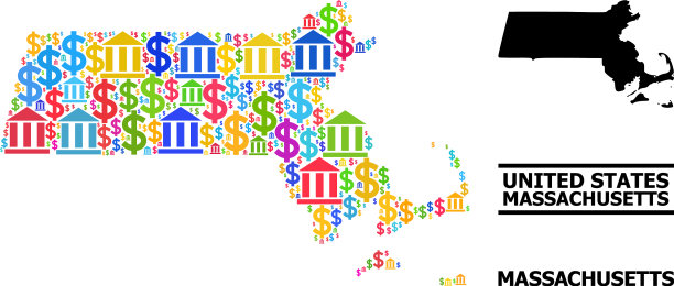 马萨诸塞州的马赛克地图图片下载