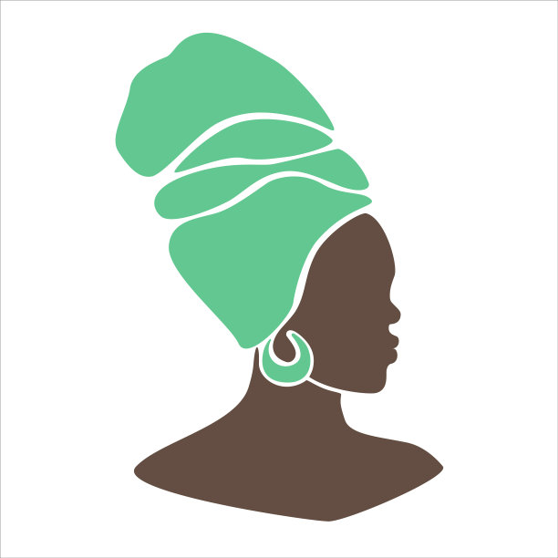 扁平发型的抽象女性肖像图片下载