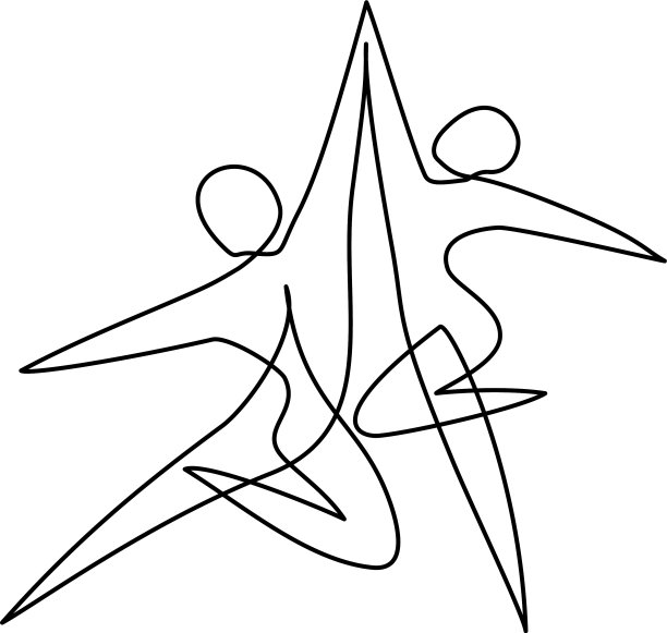 芭蕾舞者在运动的一条线画图片下载