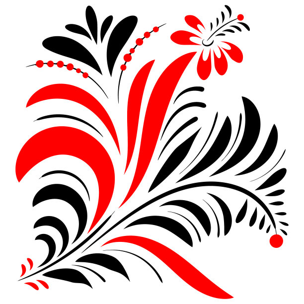 美丽的花khokhloma图案花图片下载