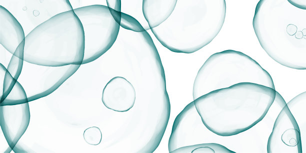 抽象蓝色气泡流体绘制背景图片下载