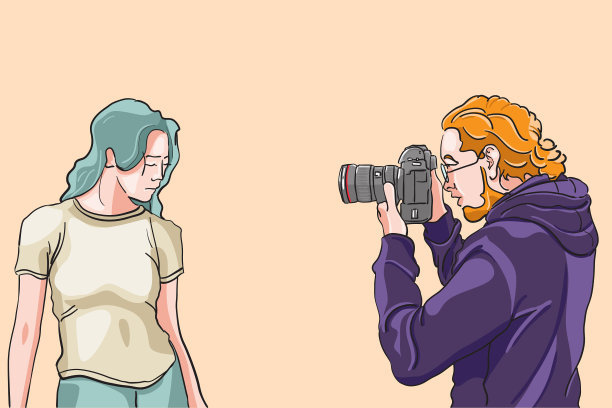 摄影师拍摄模特模特摆姿势图片下载