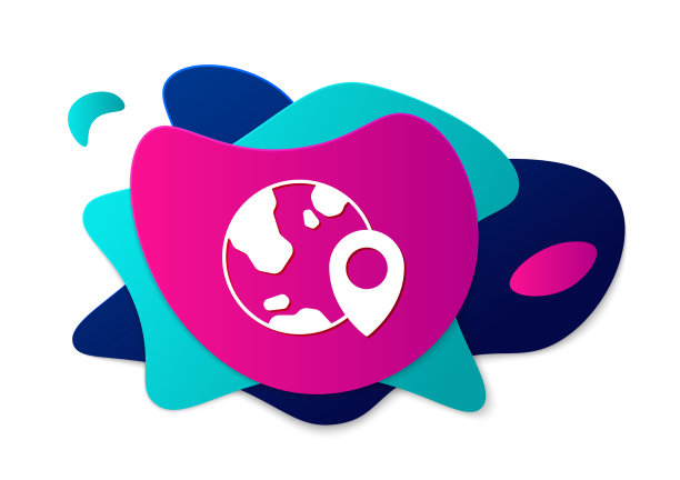 颜色位置上的地球仪图标孤立在白色图片下载