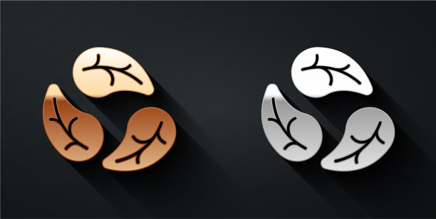 金银叶icon孤立金银图片下载