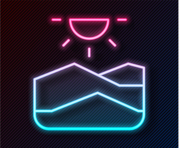 发光的霓虹灯线干旱图标孤立在黑色图片下载