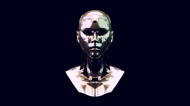 暖色绿白色穆迪80照明的机器人图片下载