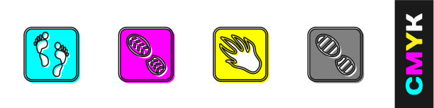 设置人类脚印脚印鞋短吻鳄图片下载